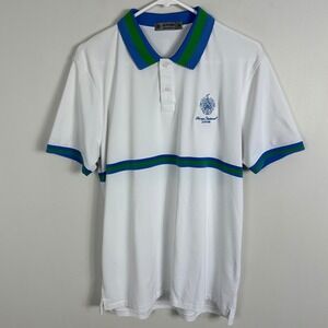 G/FORE White Short Sleeve Polo Shirt Mens Size Medium Trump National Jupiter Top